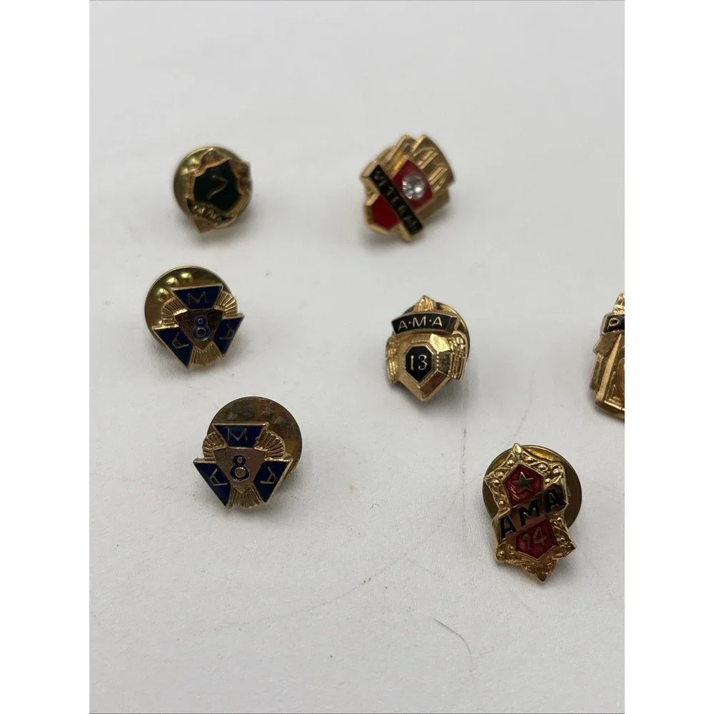 Vintage‎ AMA American Motorcycle Association Lapel Pins 50's 70's 80's Lot Of 12